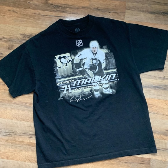 Vintage {NHL} 🏒71 Evgeni Malkin NHL Lg Tee Pittsbu Penguins 🐧 - Picture 4 of 9